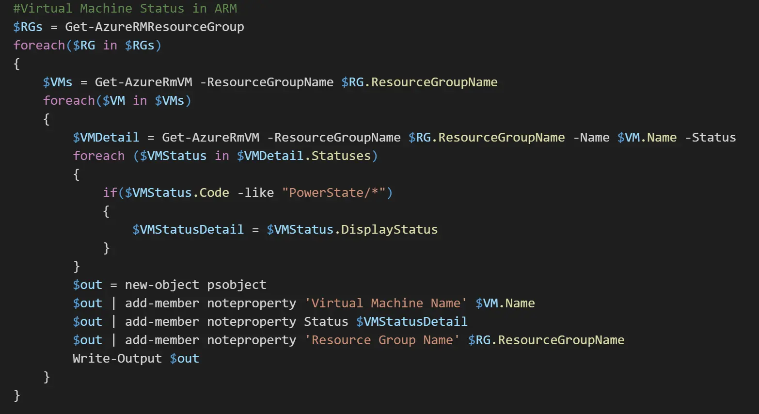 AzureRm PowerShell Commands for scripting and management