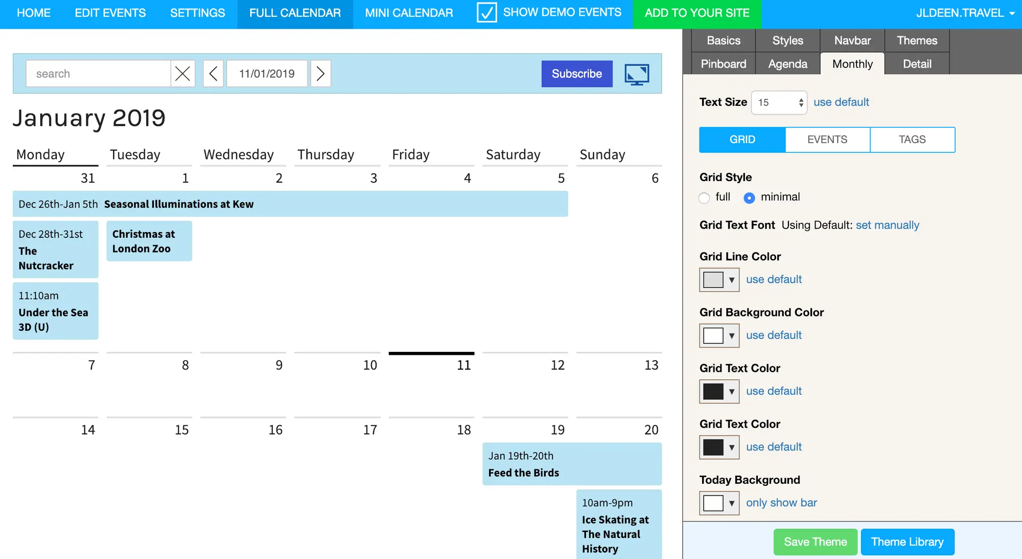 Embedding a Google Calendar without iframe using Tockify