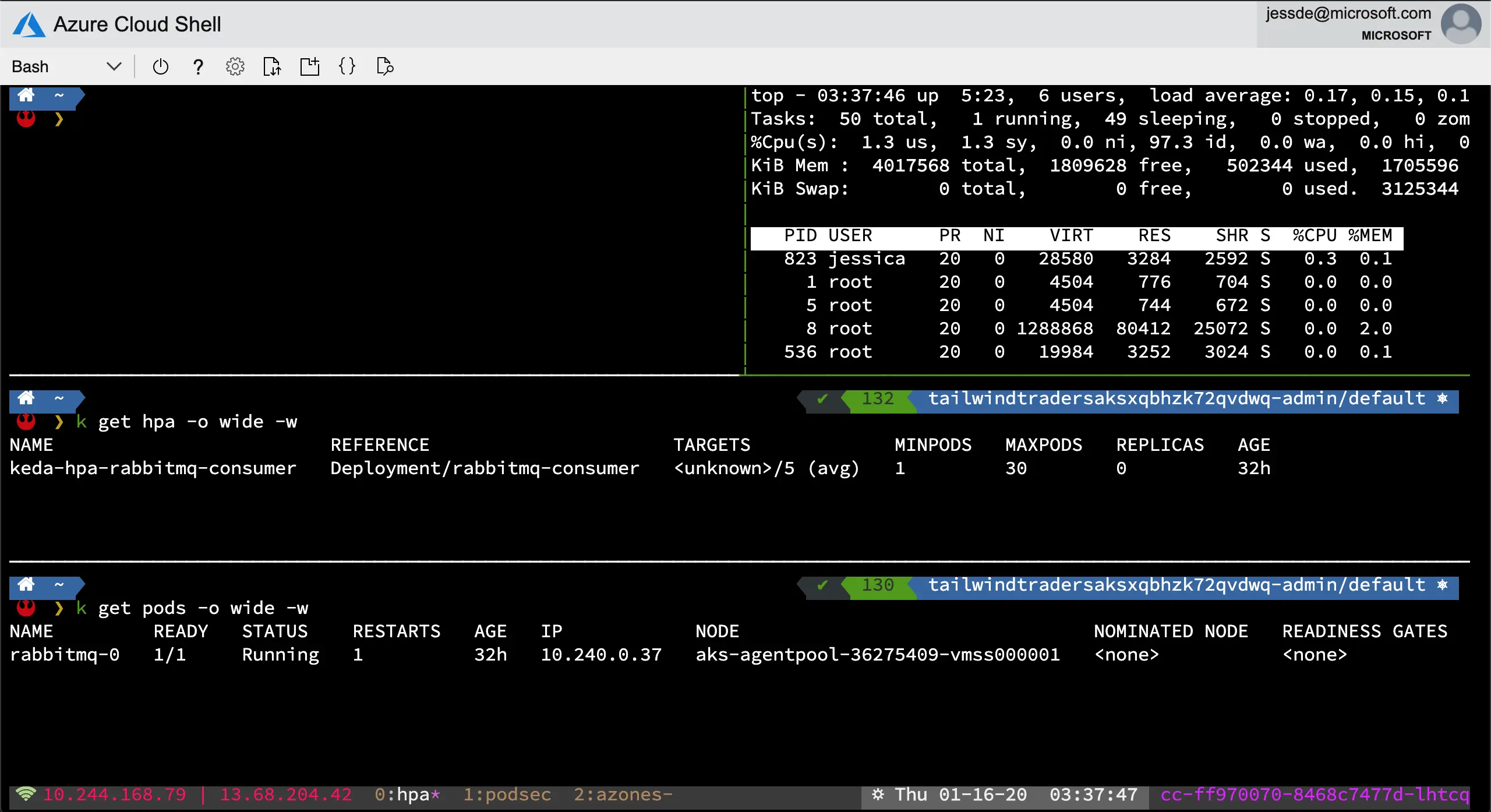 Azure Cloud Shell + zsh, oh-my-zsh, tmux, and badass terminal!
