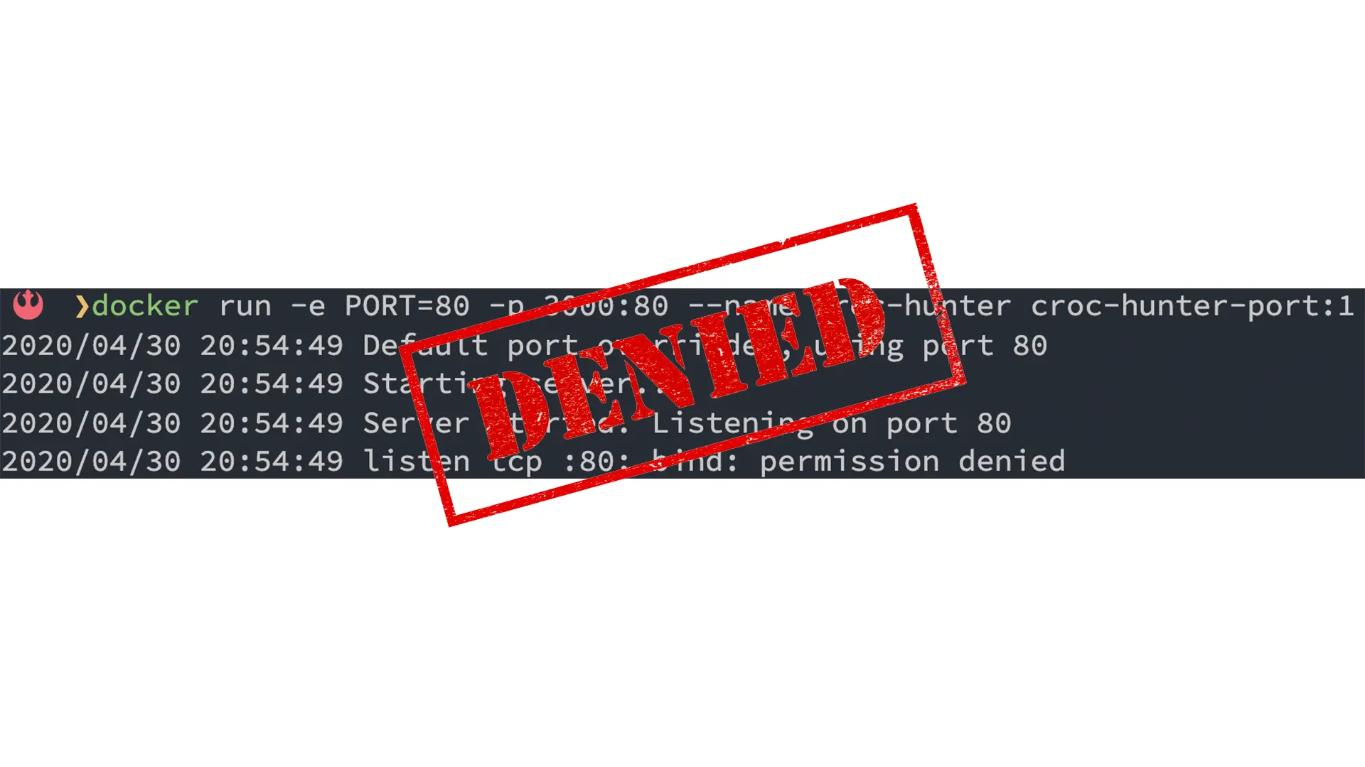 How to solve the "listen tcp :80: bind: permission denied" error in Docker